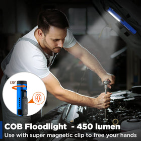 WORKPRO UV light 365nm shows leaks and stains for quick inspections