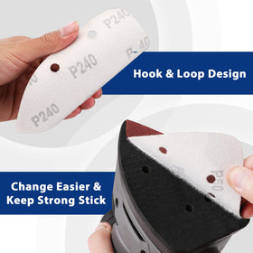 WORKPRO pads with Velcro backing install quickly and stay secure during sanding.