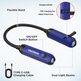 WORKPRO versatile neck light for mechanics, crafting, and indoor hobbies.