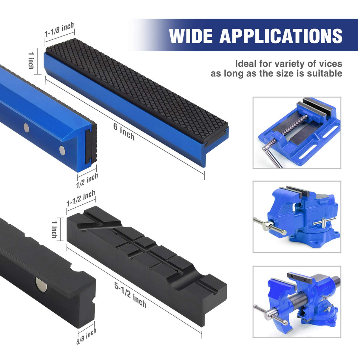 WORKPRO 5-1/2-inch multi-groove pad secures round parts with versatile angles