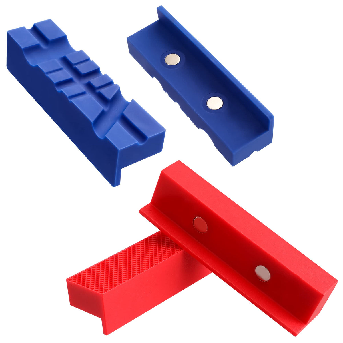 WORKPRO vise jaw pads multi-groove closeup for secure cylindrical clamping