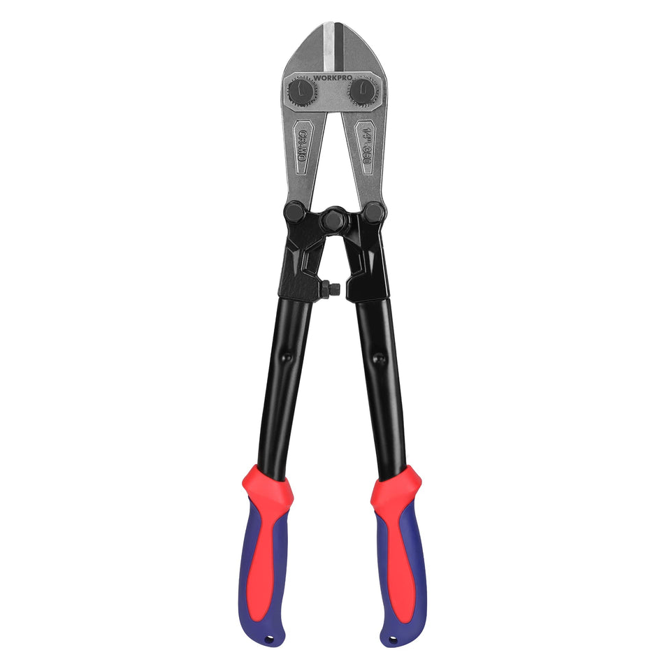 WORKPRO W017004A bolt cutter jaws in action for precise cuts on tough metals
