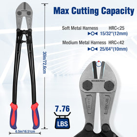 WORKPRO W017007A shows cutting capacity: 10 mm hard metals and 12 mm soft metals.