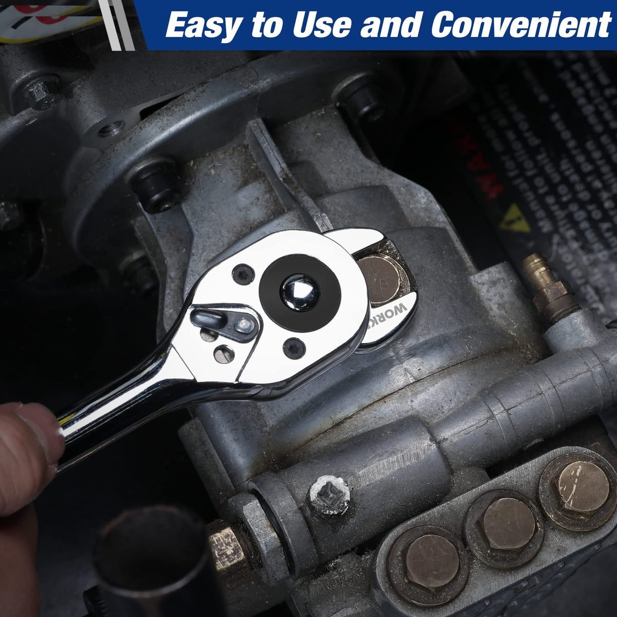 WORKPRO wall-mount organizer keeps wrenches organized and accessible.