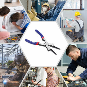 Home workshop scene featuring WORKPRO pliers for multifaceted projects.