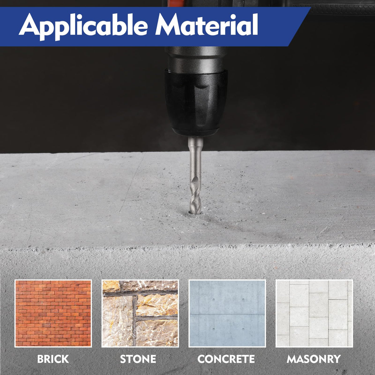WORKPRO-wide adaptation supports Bosch, Makita, and Milwaukee SDS-plus hammers
