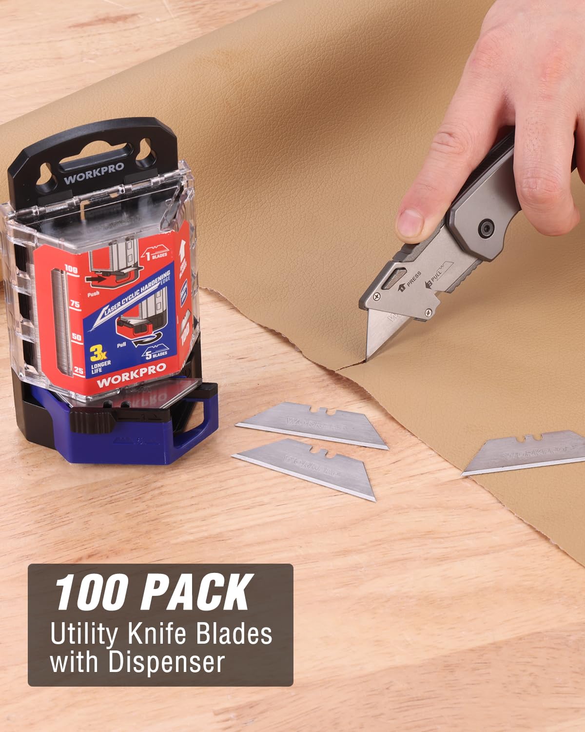 WORKPRO wide-cutting-task coverage for cardboard, leather, drywall, and more.