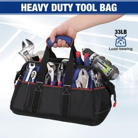 WORKPRO internal metal frame supports the wide-mouth opening for easy access.