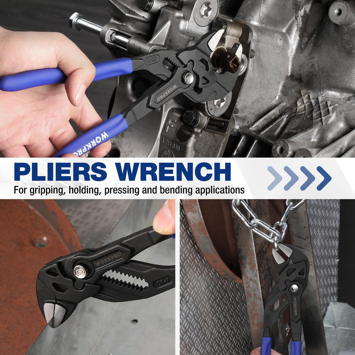 Wide opening capability supports a broad range of fasteners.