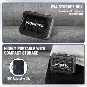 WORKPRO color-coded sizes help identify the right socket quickly.