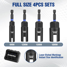 WORKPRO EVA storage case keeps wing nut sockets organized and protected.