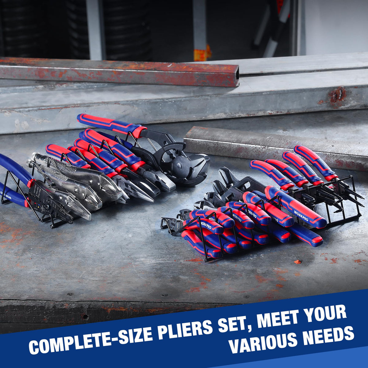WORKPRO wire stripper (8in) preparing wires efficiently.