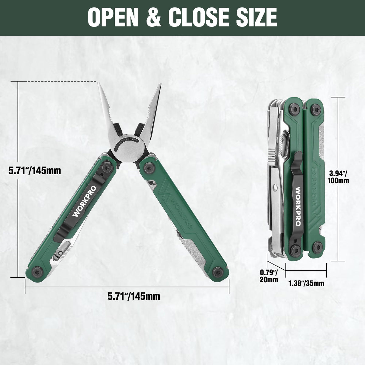 WORKPRO wire stripper and can opener in one versatile tool.