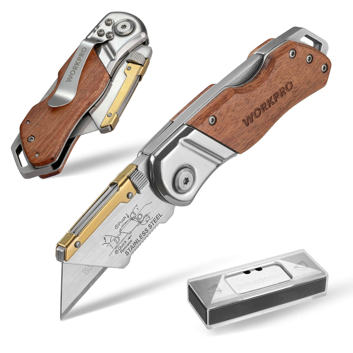 WorkPro wooden rosewood handle offers ergonomic comfort for extended use.