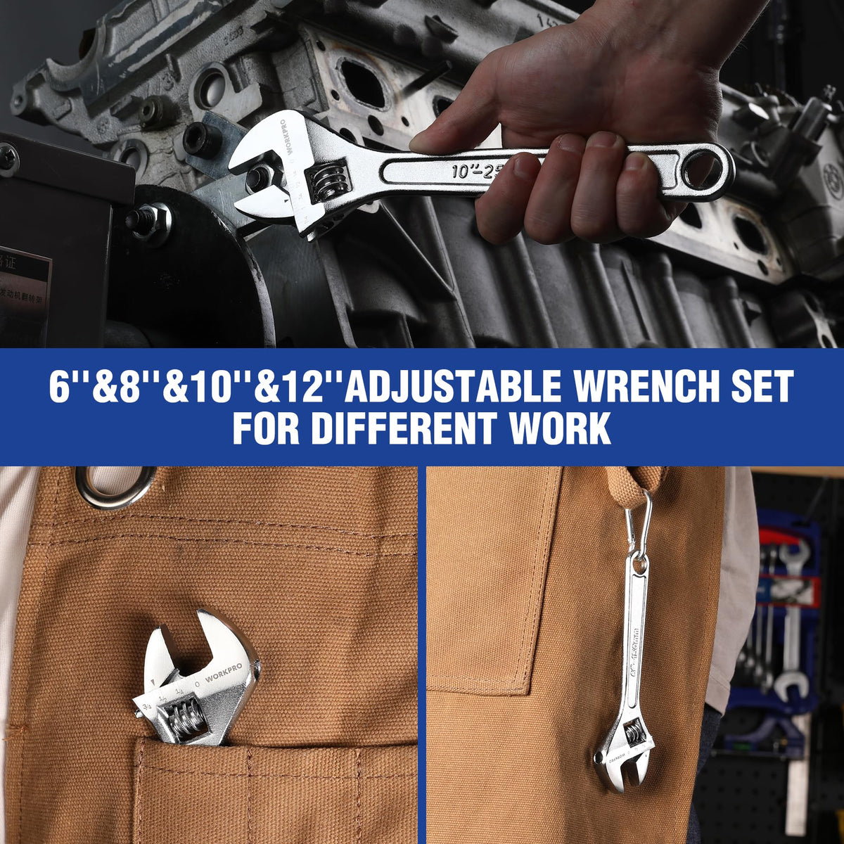 WORKPRO chrome-plated finish close-up highlighting corrosion resistance