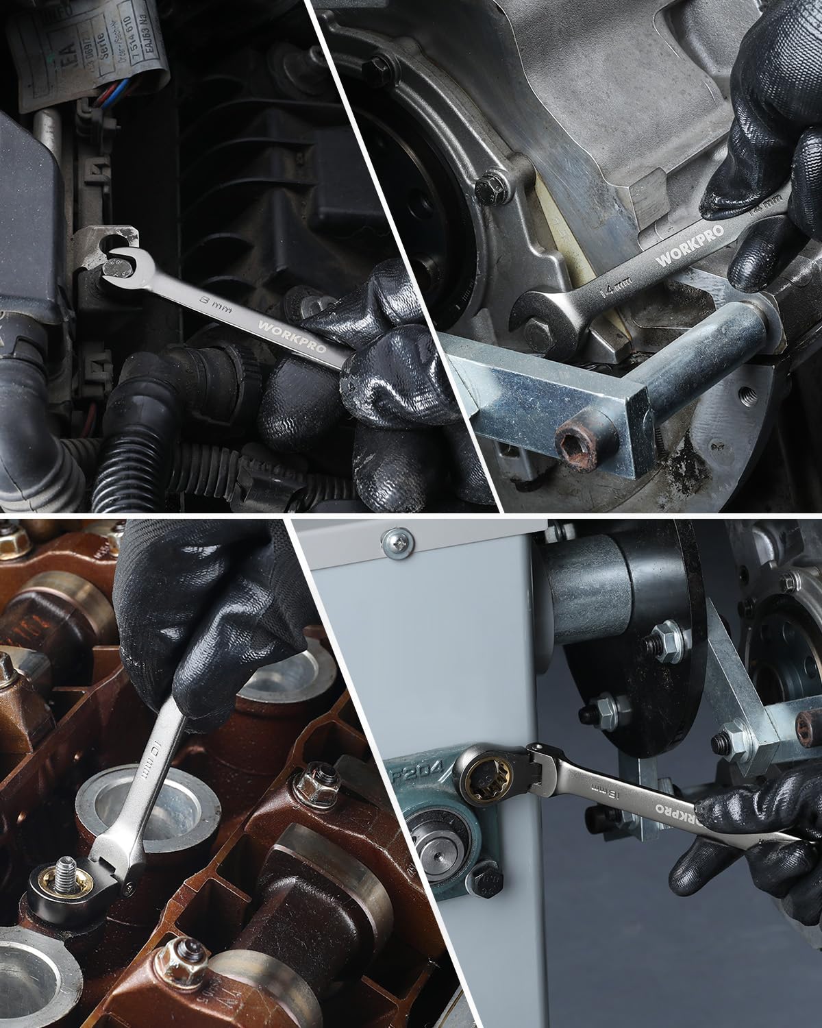 WORKPRO wrench in action across home, garage, and shop tasks for various assemblies.