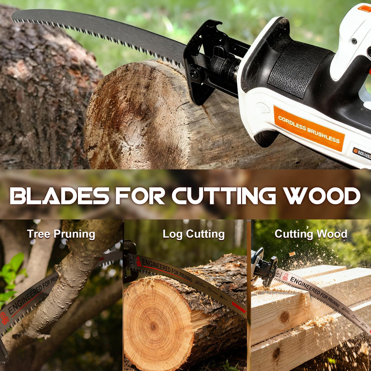 Worksky durable blade features deep chip grooves for longer life.