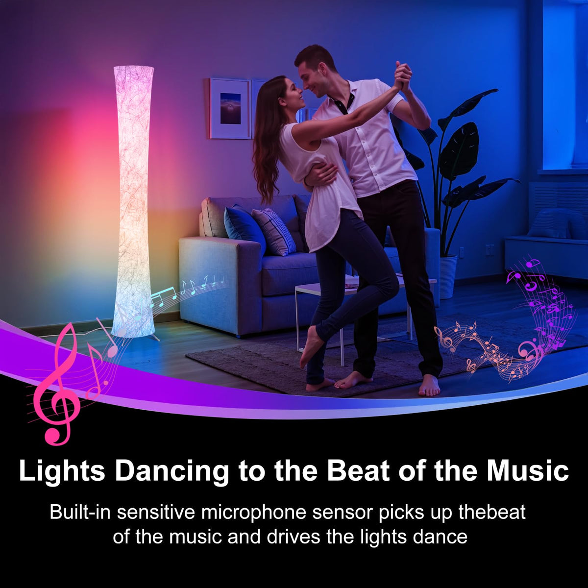 WORLD WIN Floor Lamp remote-app control enables quick customization from anywhere.