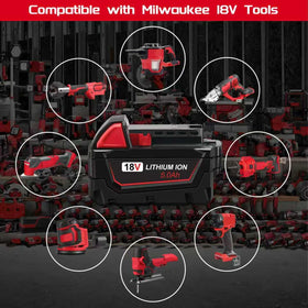 Worthmah two-pack fits Milwaukee 18V tools for seamless compatibility.
