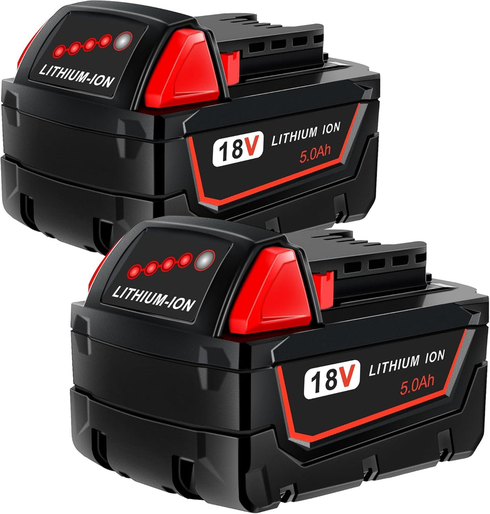 Worthmah two-pack 18V Milwaukee M18 front view for quick replacement on the job.