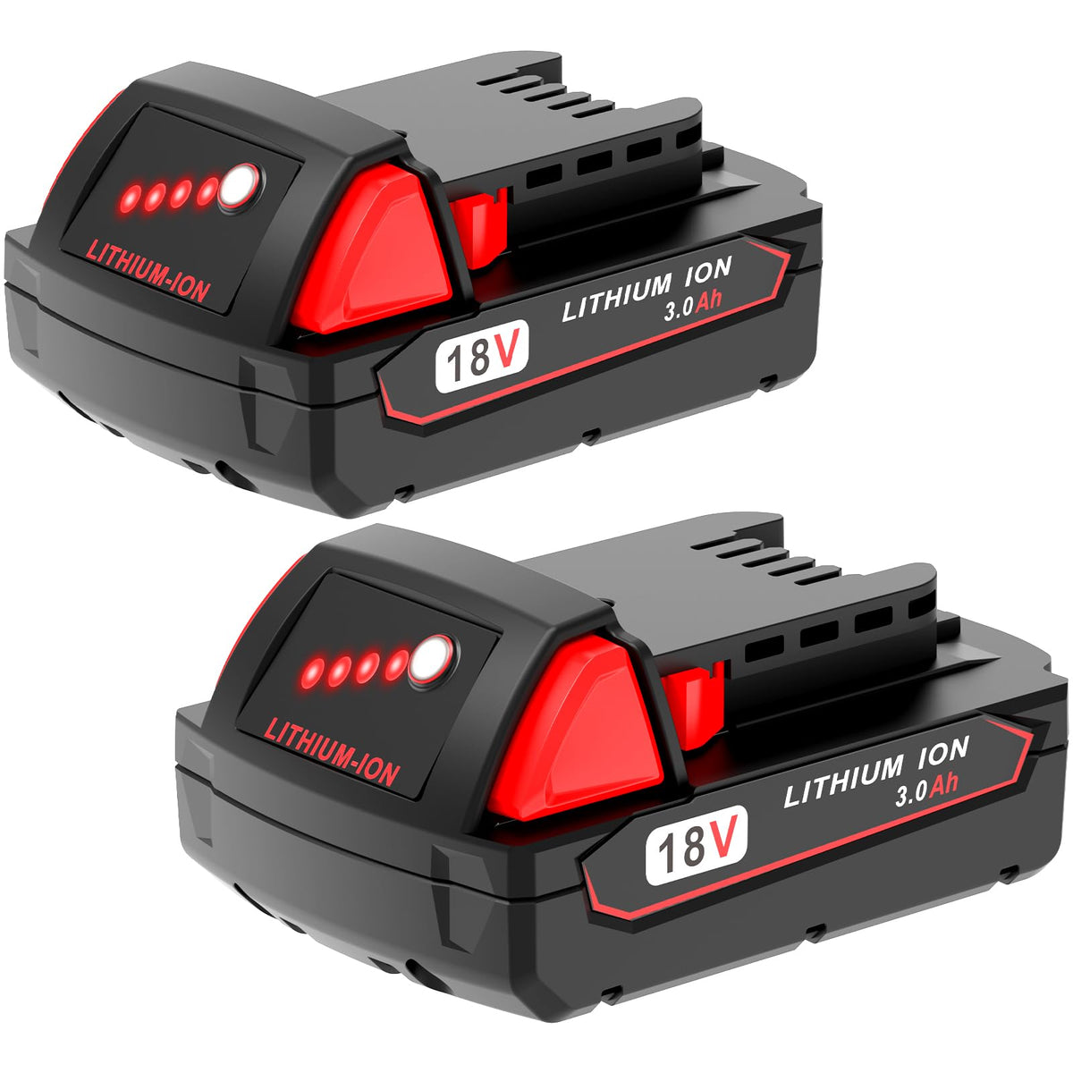 Worthmah battery pack front view for Milwaukee M18 compatibility and compact power