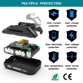 Worthmah 18V battery compatible with Makita BL1830 and BL1860 series for Makita tools
