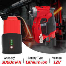 Worthmah Milwaukee M12 battery with LED indicator visible for charge level at a glance