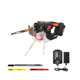 WORX Axis 2-in-1 saw in jigsaw mode for precise curved cuts