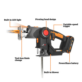 WORX Axis PowerShare compatibility powers multiple WORX tools with one battery
