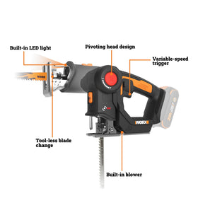 WORX compact and lightweight 2-in-1 saw for comfortable use