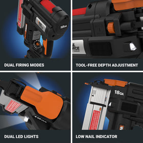 WORX Nitro 20V brad nailer anti-ejection design increases safety.