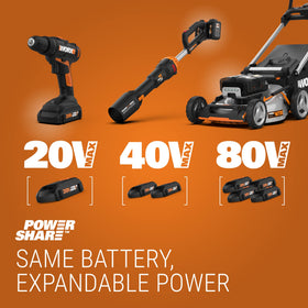 WORX Power Share compatible with many tools and batteries.
