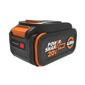 WORX Power Share PRO 4.0Ah battery design with a refreshed look and broad tool compatibility.