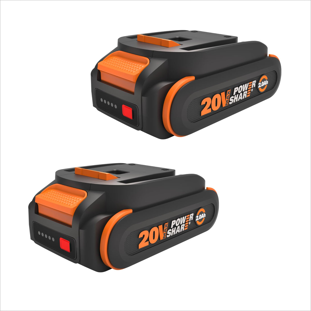 WORX PowerShare two-pack battery set for extended cordless tool runtime.