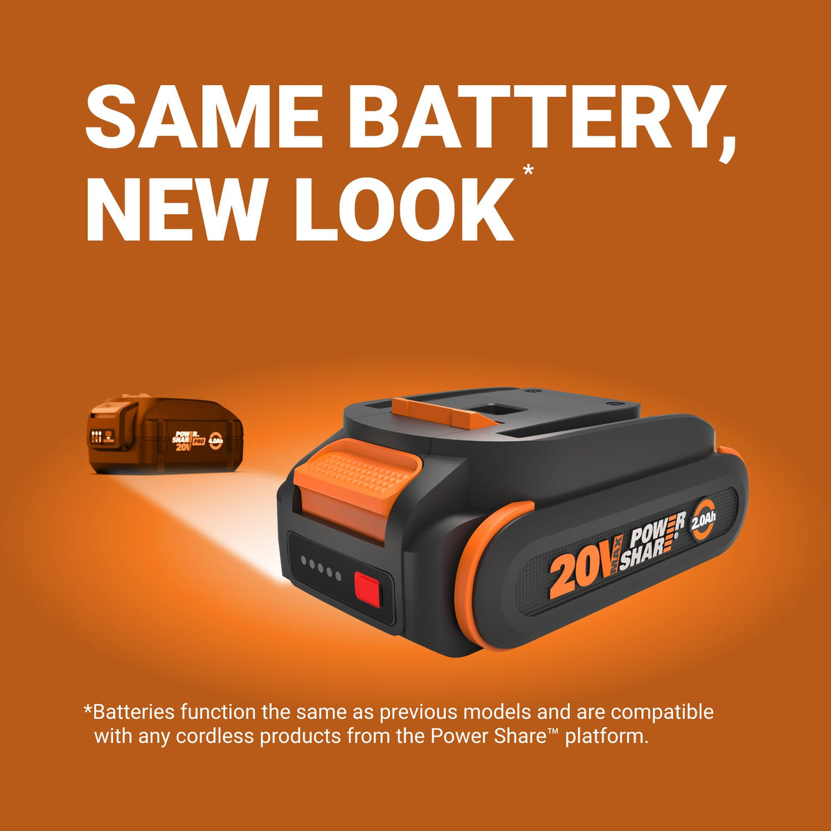Compatible with multiple WORX chargers for flexible recharging.