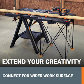 WORX Sidekick includes clamps and link locks to secure materials.