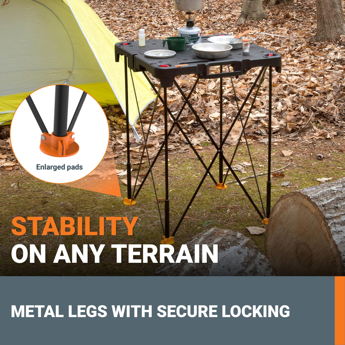WORX Sidekick stable metal legs prevent wobble on any surface.