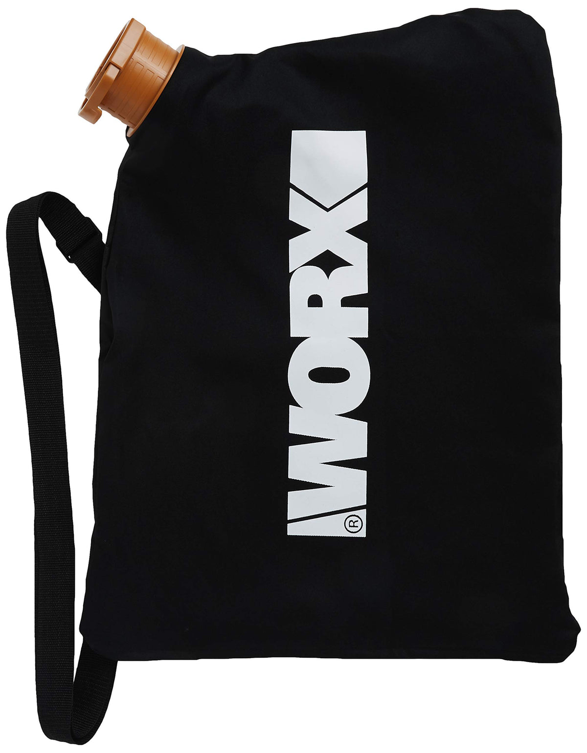 WORX Trivac bag offers 10-gallon capacity for larger leaf loads.