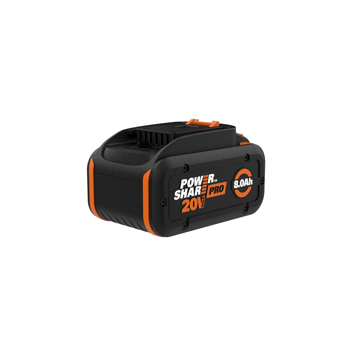 WORX WA3678 20V Power Share PRO 8.0Ah battery powering Worx tools with extended run time