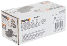 WORX WA3742 close-up label detail for model verification and build quality.