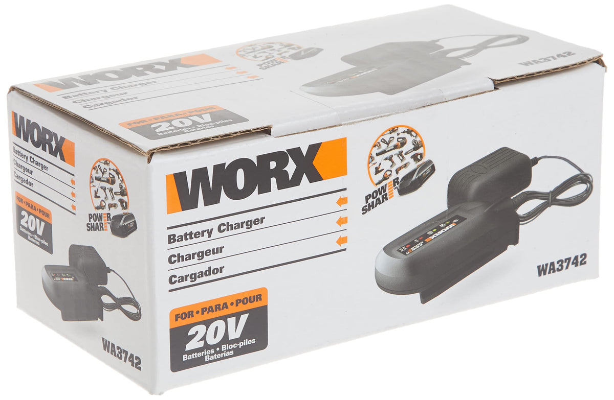 WORX WA3742 packaging box highlighting setup and compatibility.