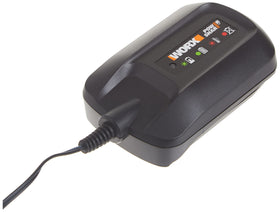 WORX WA3742 plugged-in on desk, ready for charging tasks.