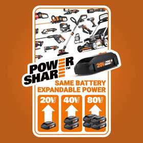 WORX WA3770 dual-port charger rear view with long cord for flexible placement.