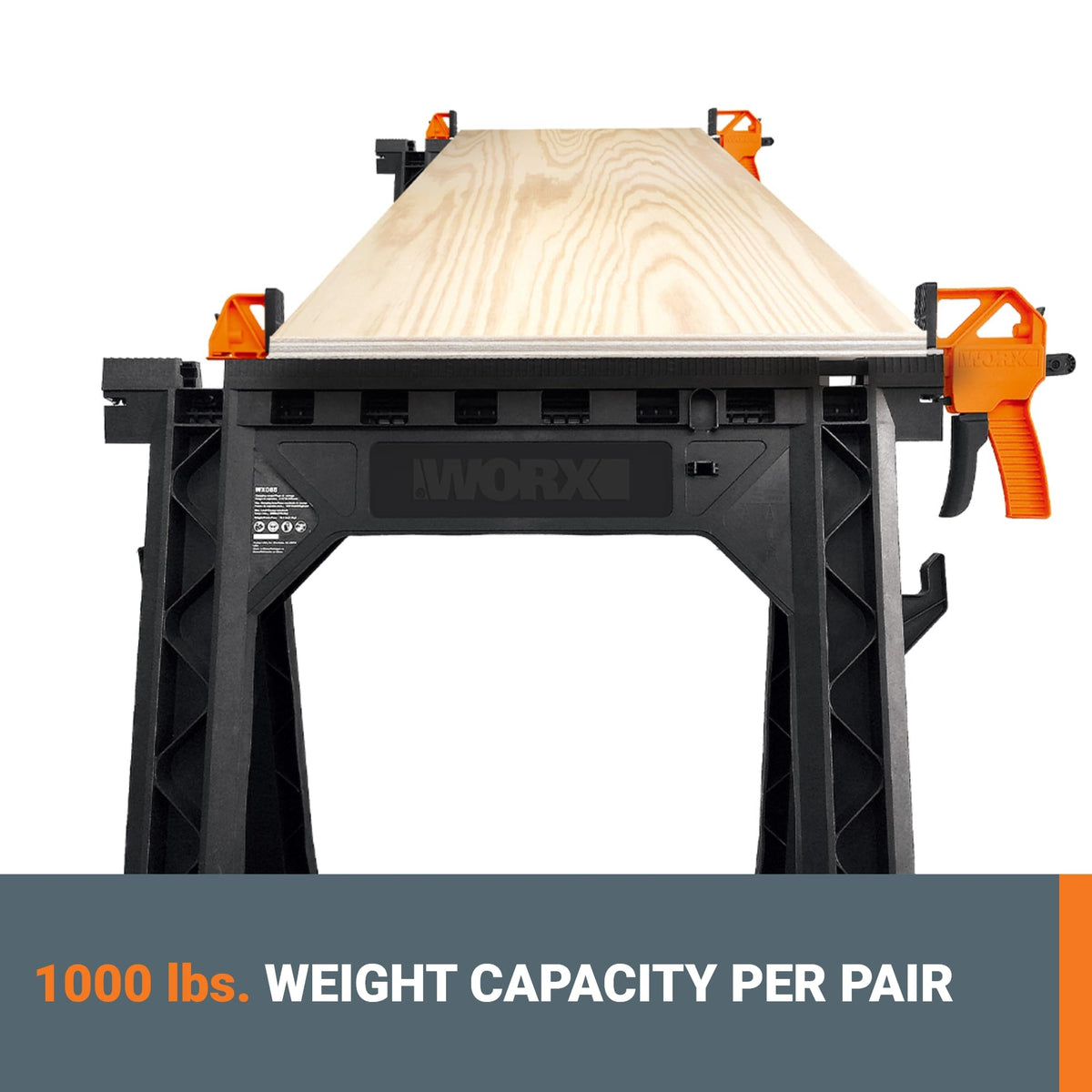 WORX WX065.3 built-in shelf and cord hooks keep tools organized