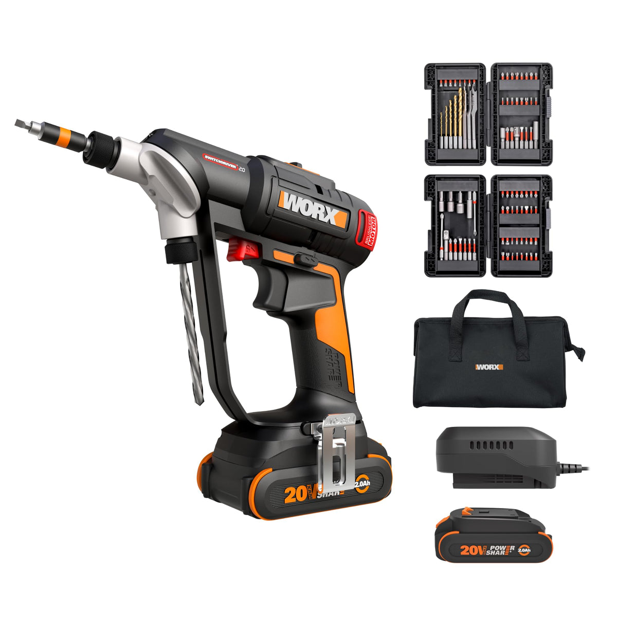 WORX WX177L brushless motor close-up showing efficiency and runtime benefits