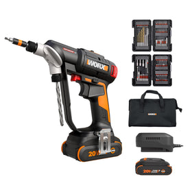 WORX WX177L brushless motor close-up showing efficiency and runtime benefits