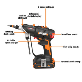 Kit includes battery, charger and bit set for immediate use