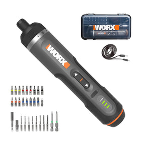 WORX WX242L screwdriver in use for precise tightening during furniture assembly.