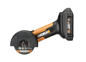 WORX WX801L Mini-Cutter with a 3-inch disc for precise one-handed cutting in tight spaces.