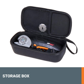 Worx ZipSnip rotating blade cutting various materials with precision.